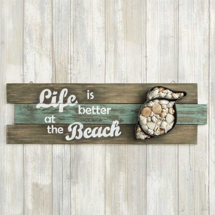 Shell Wall sign - 'Life is better at the Beach' From Gifts By Fashioncraft®