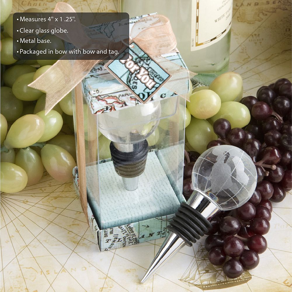 Glass Globe Design Wine Bottle Stopper Favors - Image 2
