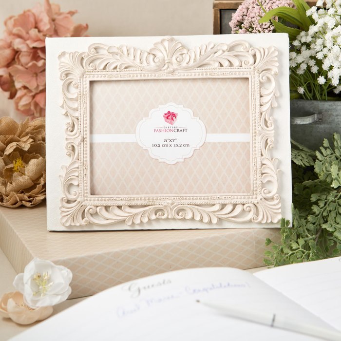 Vintage design guest book with a front 5" x 7" photo cover