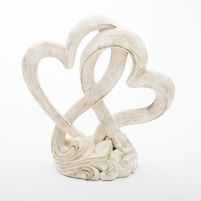 Vintage style double heart design cake topper / centerpiece