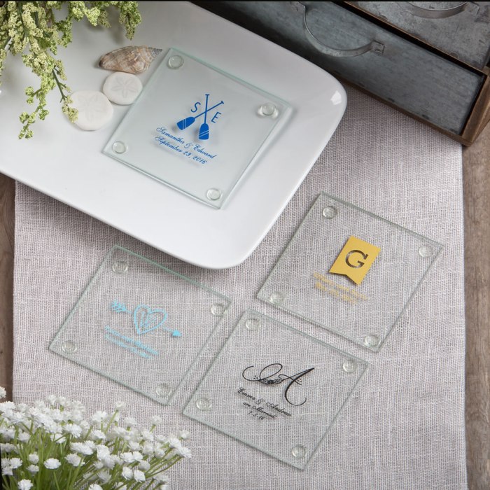 Stylish Coasters from Fashioncraft®'s Silkscreened Monogram Collection