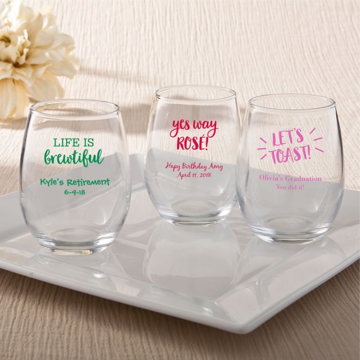 Personalized 9 oz Stemless Wine Glasses From Fashioncraft&reg;- Celebration Design