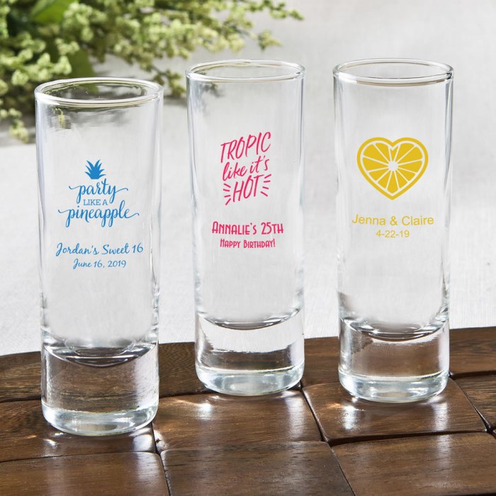 Personalized Fun 2 Oz Shooter Glasses - Tropical Design