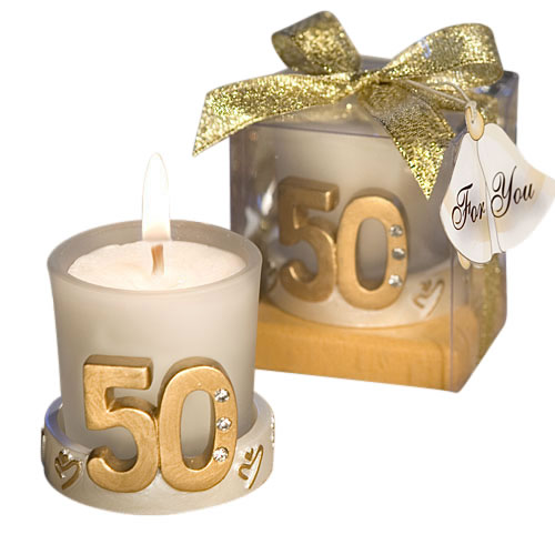 Golden Anniversary Candle Favors - Image 2