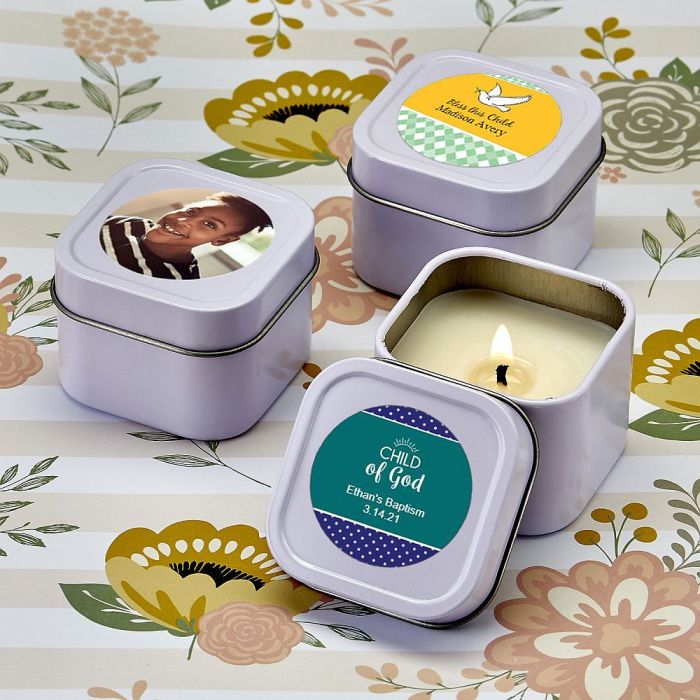 Personalized Expressions White Square Candle Tin