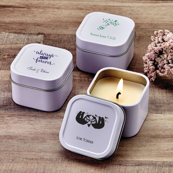 Design your own direct screen printed travel candle tin
