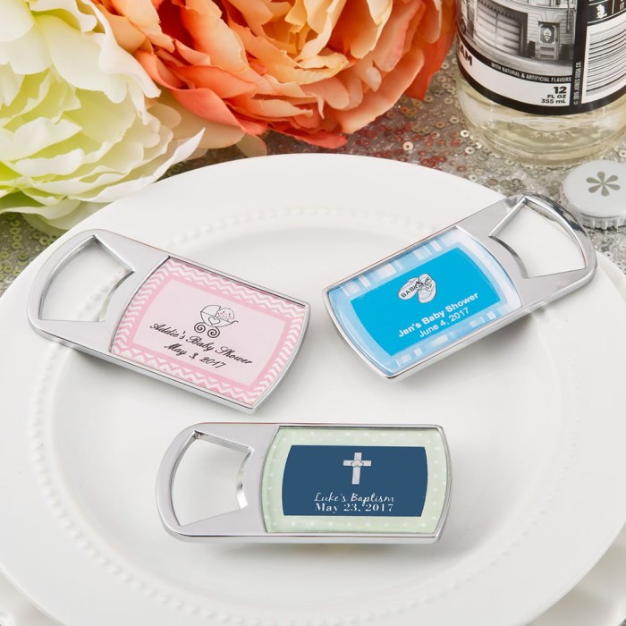 Personalized epoxy dome chrome silver metal  bottle opener