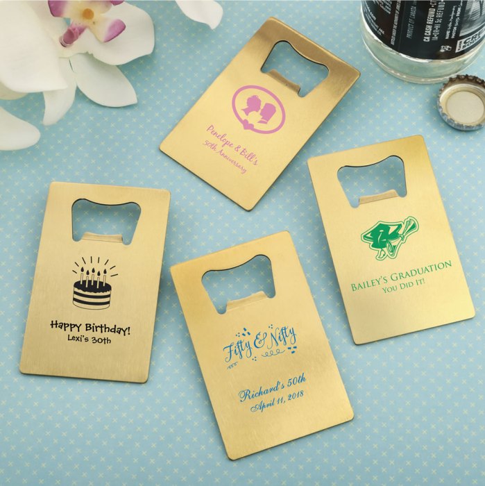 Gold  Personalized Credit Card Stainless Steel Bottle Opener