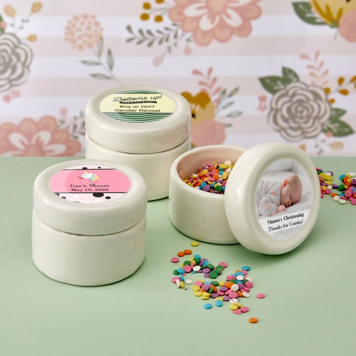 Personalized Ceramic mint jar with epoxy dome