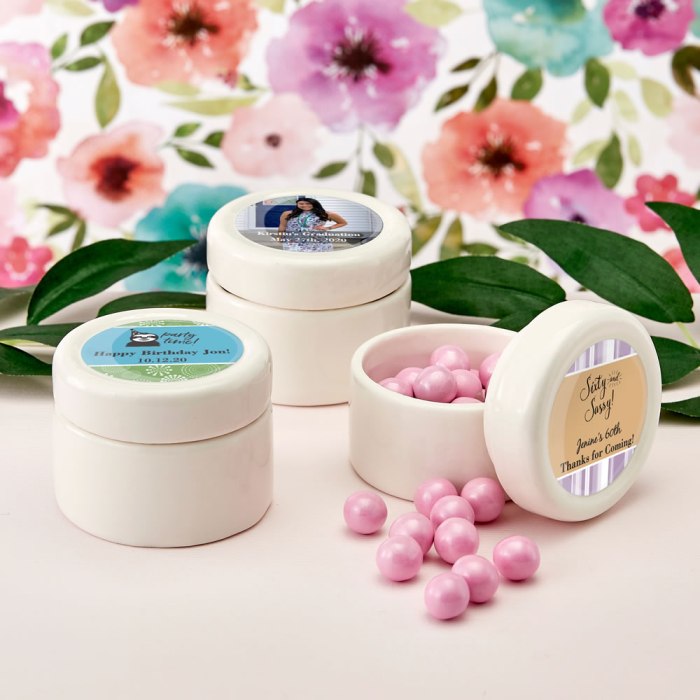 Personalized Ceramic mint jar with epoxy dome