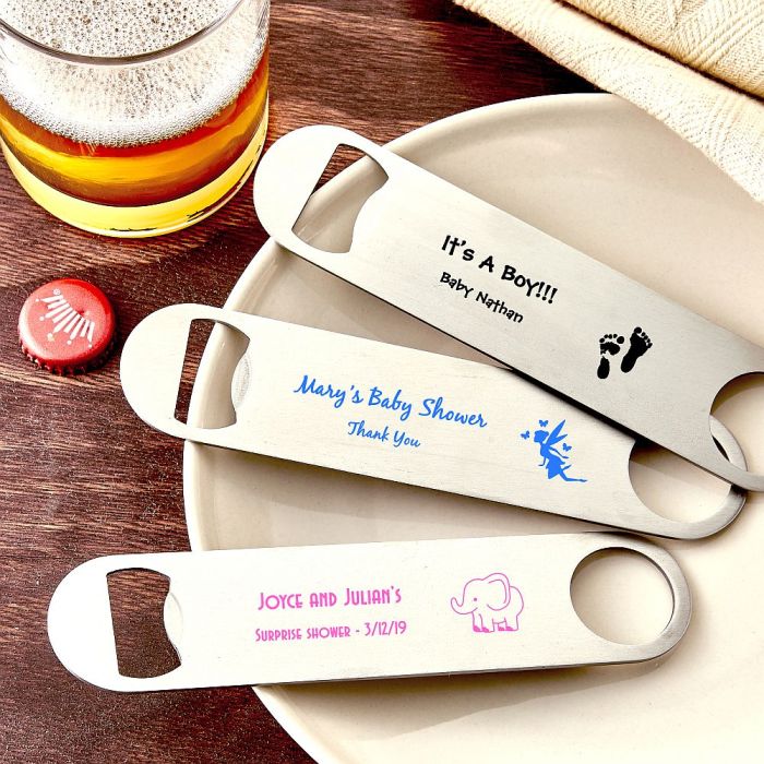 Design your own collection screen printed 7 inch stainless steel bartenders bottle opener
