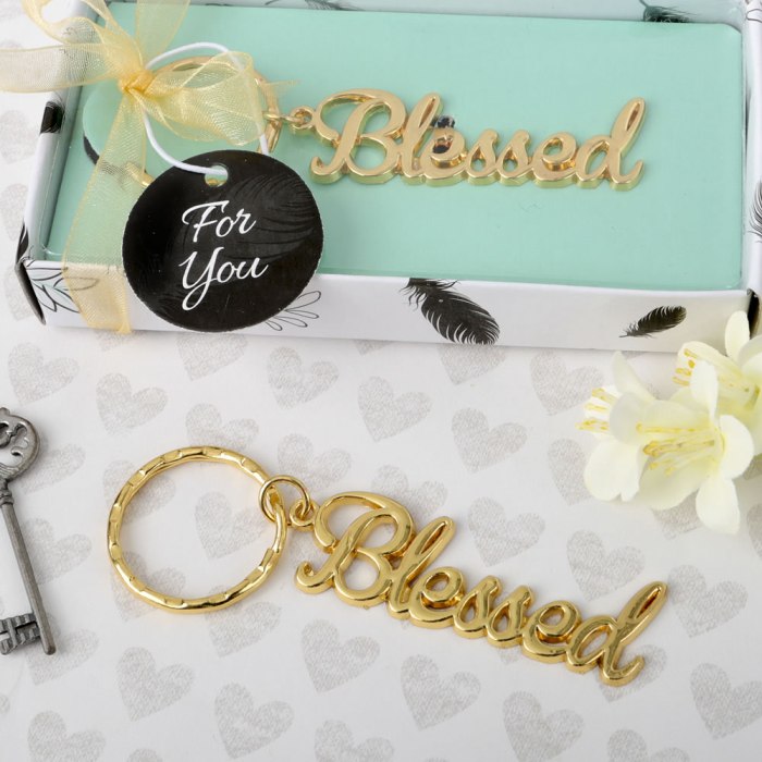 Blessed theme gold metal key chain from Fashioncraft&reg;