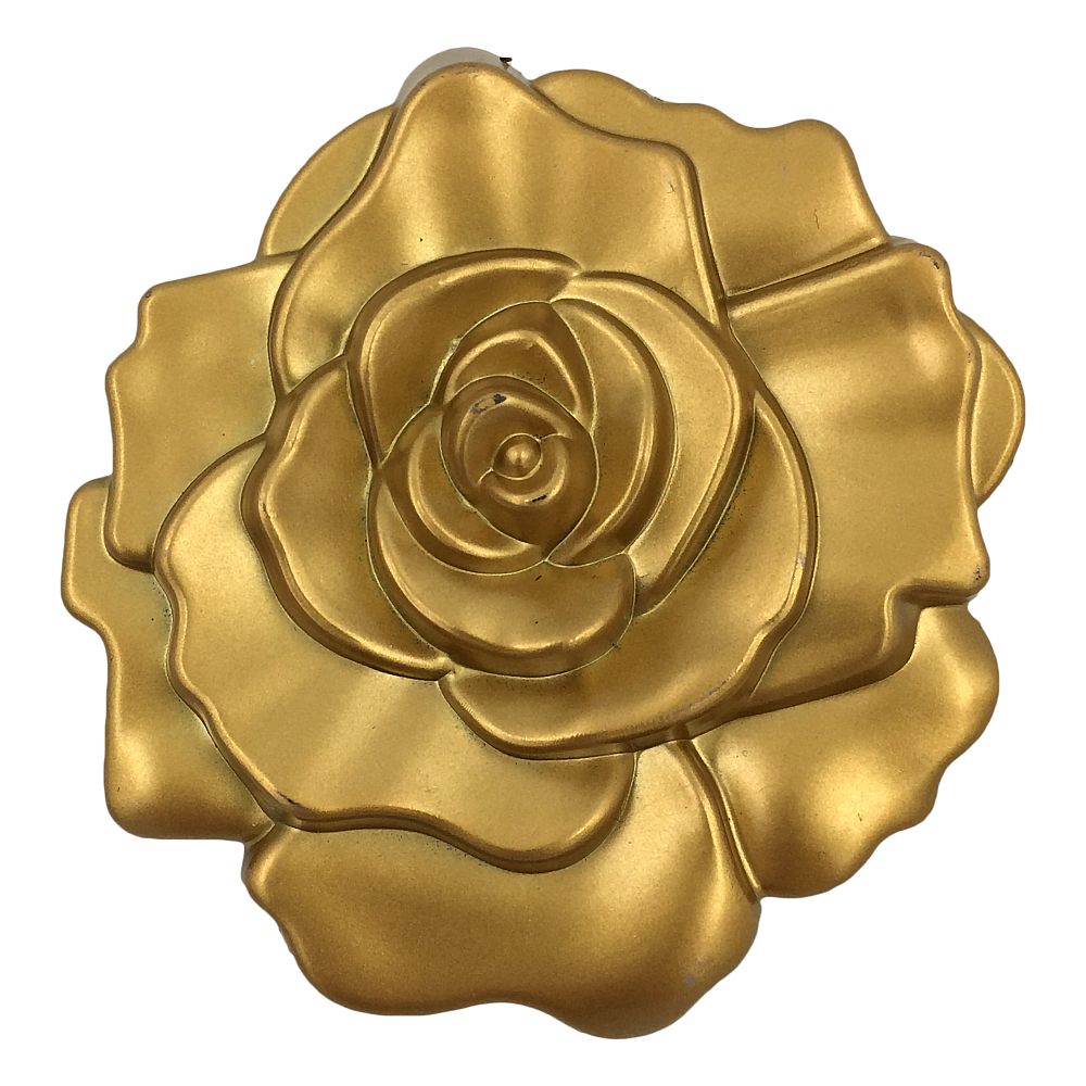 Ornate matte gold rose design compact mirror from fashioncraft. - Image 5