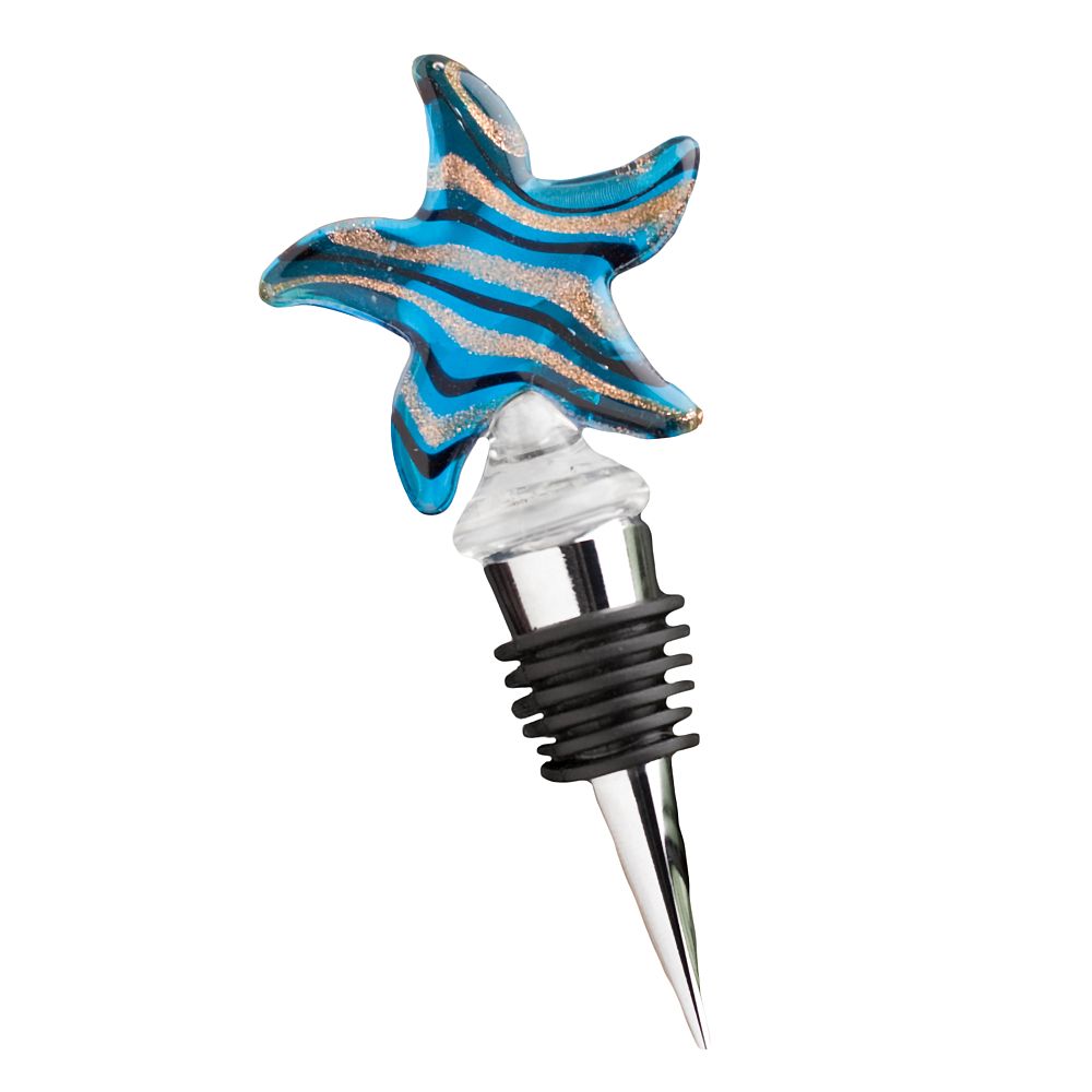 <em>Murano Glass Collection</em> Starfish Design Wine Bottle Stoppers - Image 5