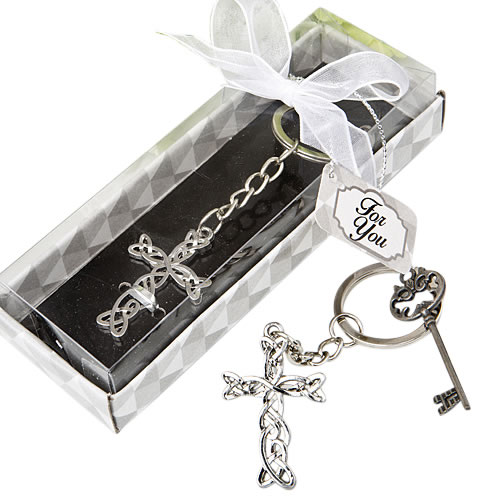 Delicate Intertwined metal cross key chain from Fashioncraft® - Image 6