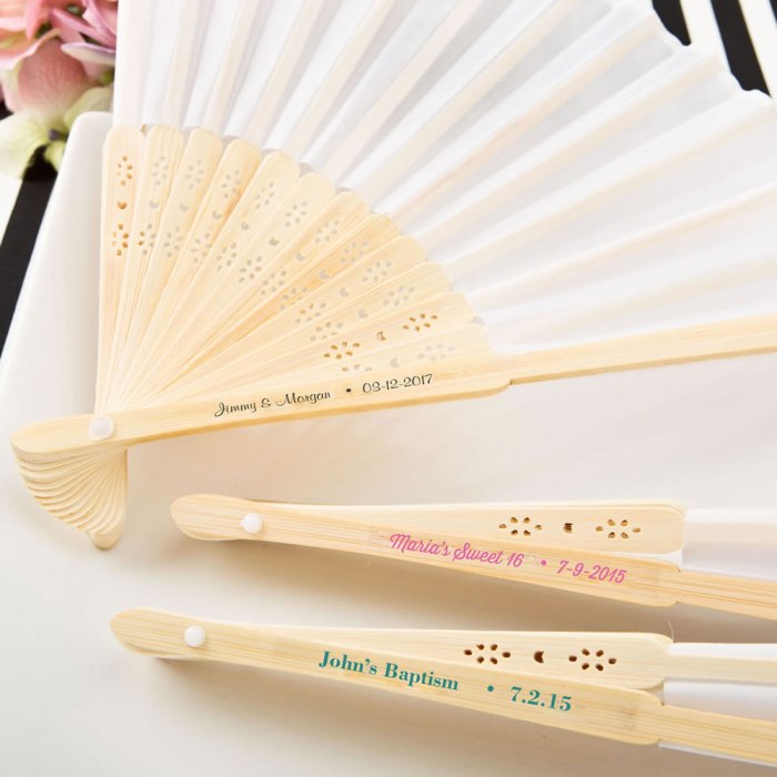 personalized white silk folding fan from Fashioncraft&reg;