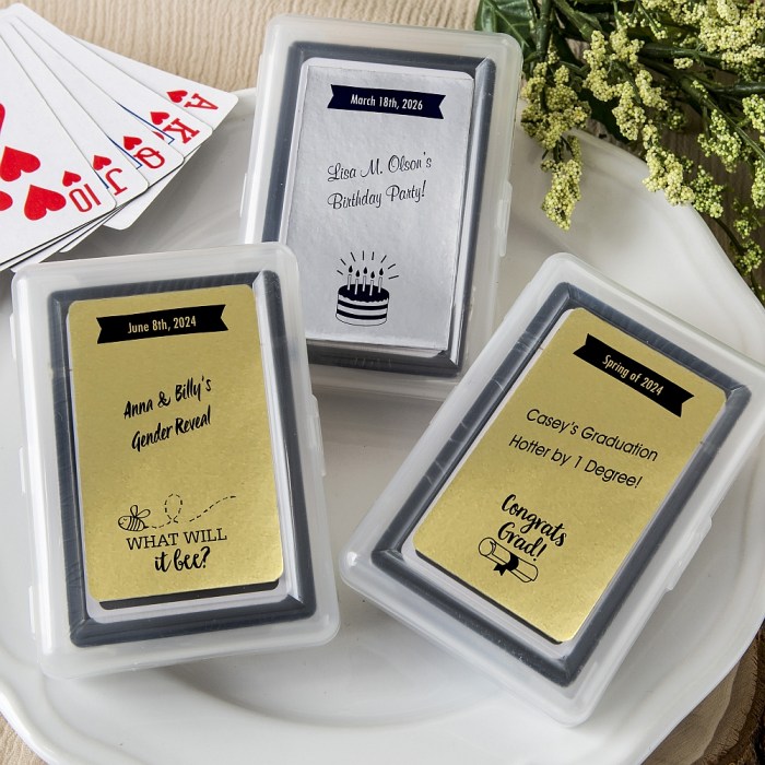 Personalized Metallics Collection playing card favors
