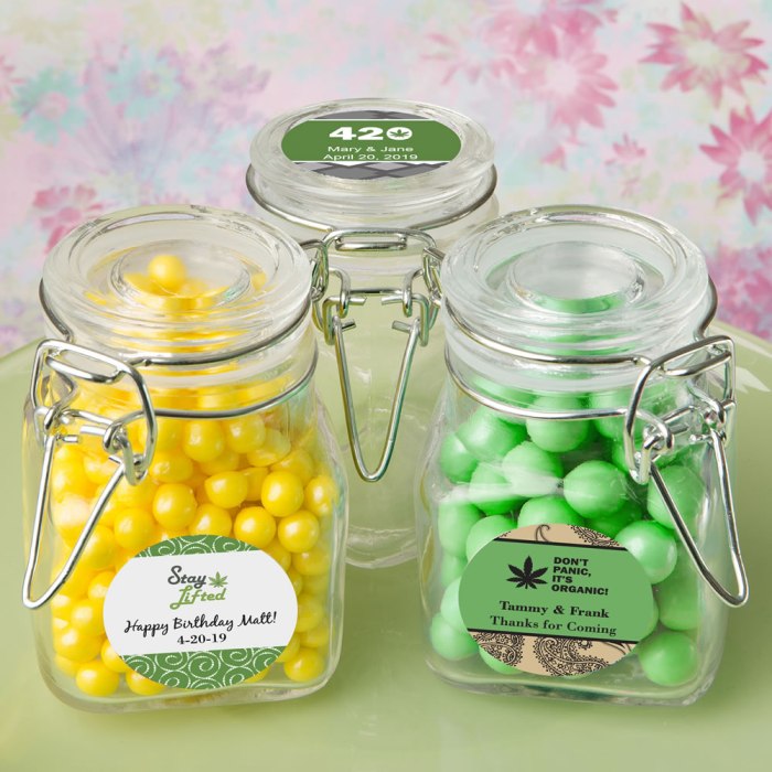 Personalized Classic Apothecary Glass Jar - Cannabis Design
