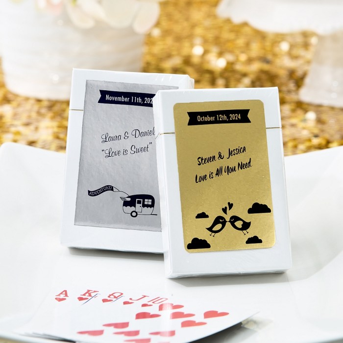 Personalized Metallics Collection playing cards favors