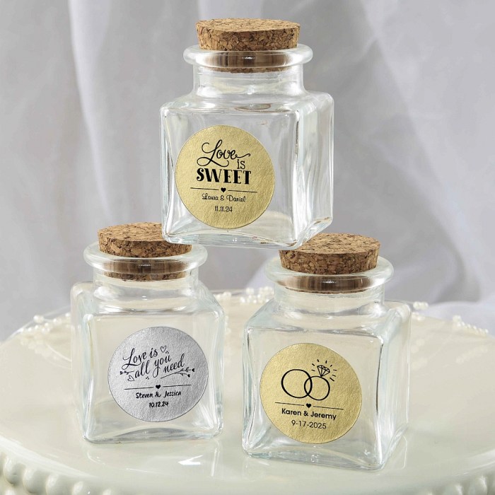 Personalized Metallics Collection square clear glass treat jar