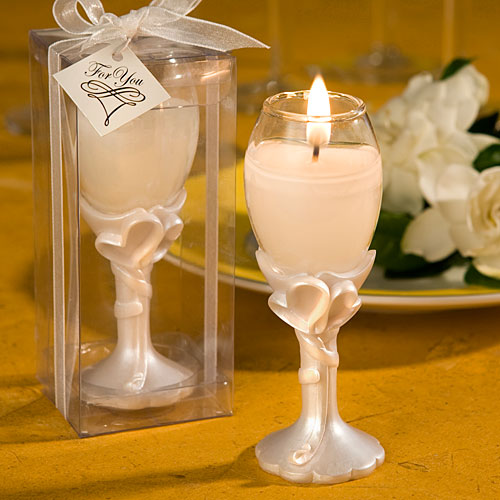 Double Heart Design  Champagne Flute Candle Holders