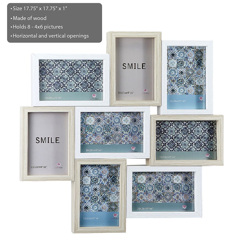 Sandy white and natural wood collage - 8 openings - Image 2