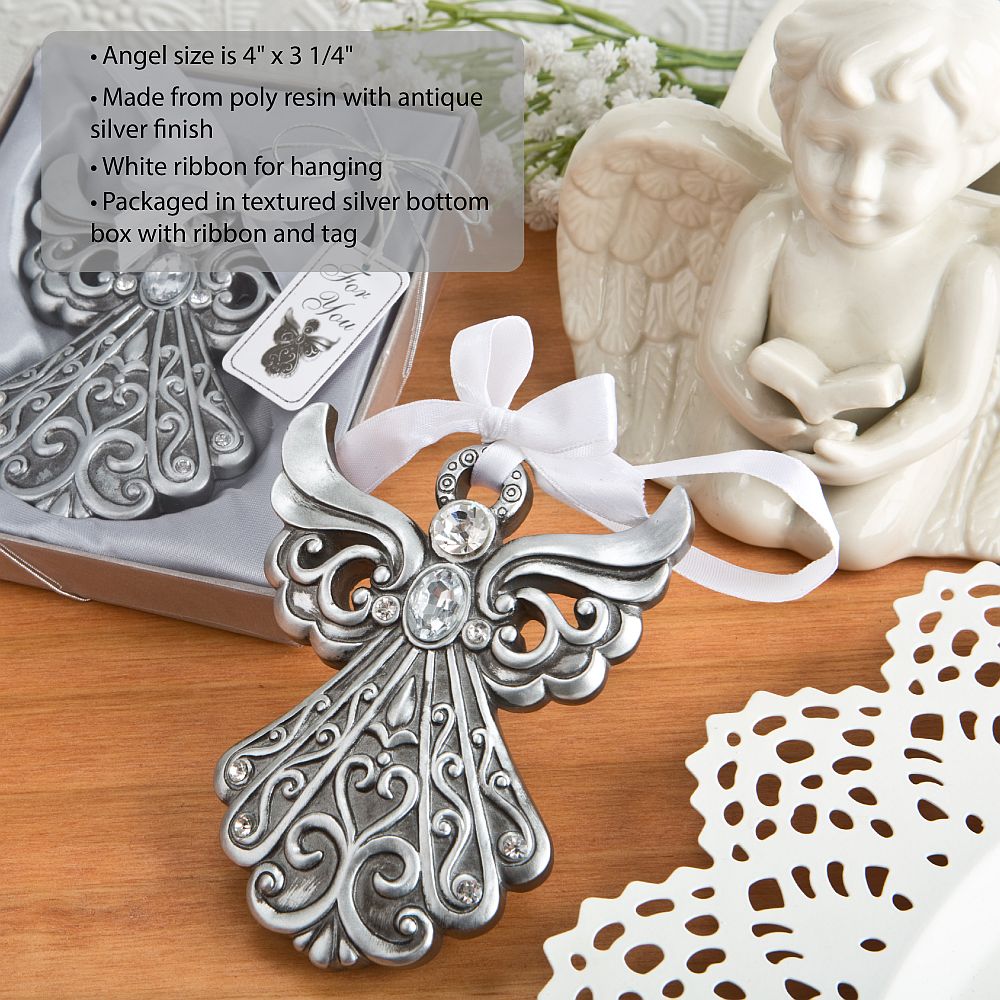 Silver Angel Ornament with Antique Finish from Fashioncraft® - Image 2