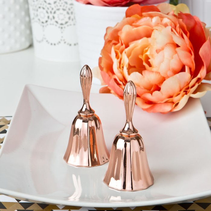 Rose gold metal kissing bell or wedding bell from Fashioncraft®